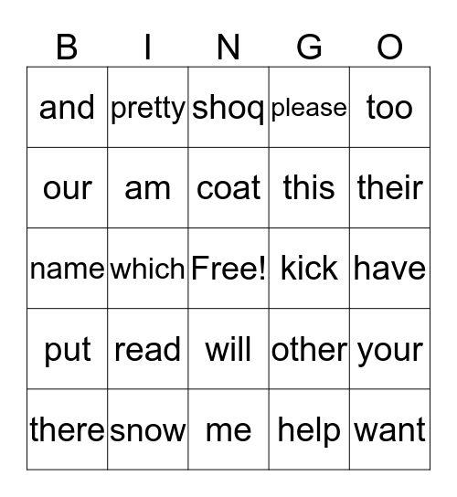 Week 18 Bingo Card