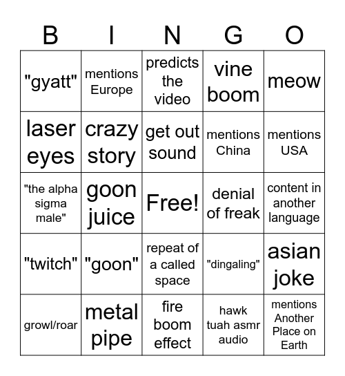 ELEVENZ Bingo Card