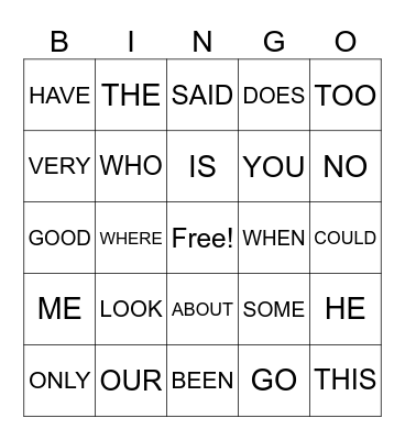 Red Flag Word BINGO! Bingo Card