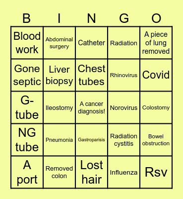 Vinnie Cancer Bingo Card