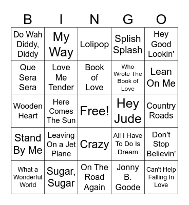 Day Program Musical BINGO! Bingo Card
