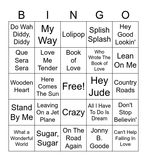 Day Program Musical BINGO! Bingo Card