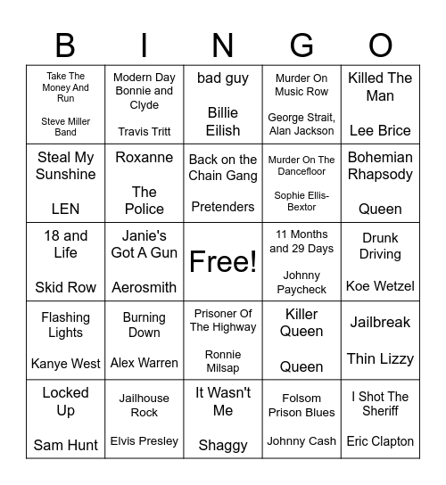 Playing Bingo Is Criminal Bingo Card