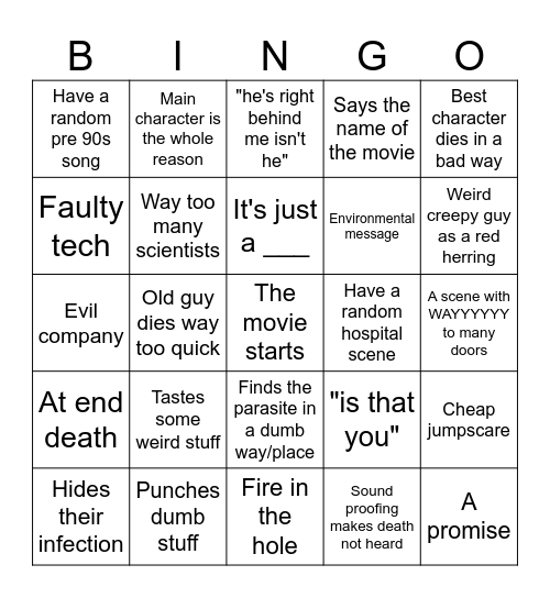 Bingo lol (for the movie hh) Bingo Card