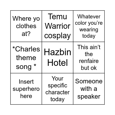 Momocon 2026 Bingo Card