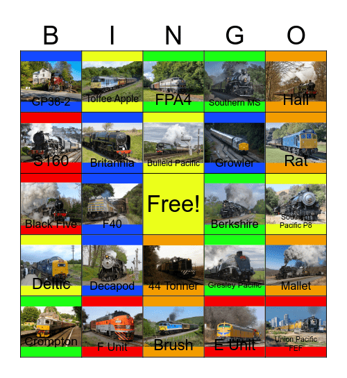 Railways that I would like to talk to the Station Cats one day Bingo Card