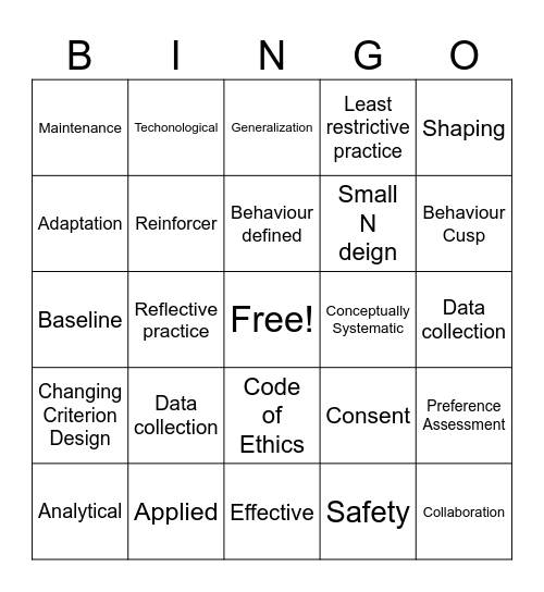 Nate Bingo Card