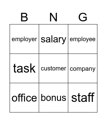 Work Bingo Card