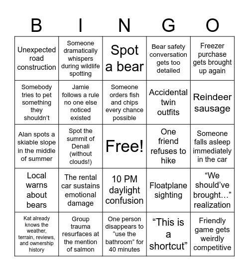 Adventure Crew Bingo Card