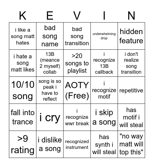 EPIPHANY BINGO Card