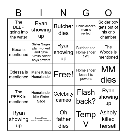 The Boyz Season finally Bingo Card