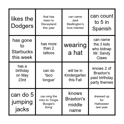 Find someone who... Bingo Card