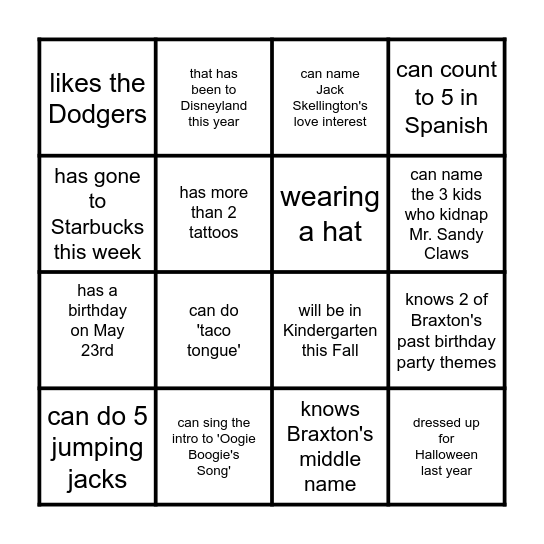 Find someone who... Bingo Card