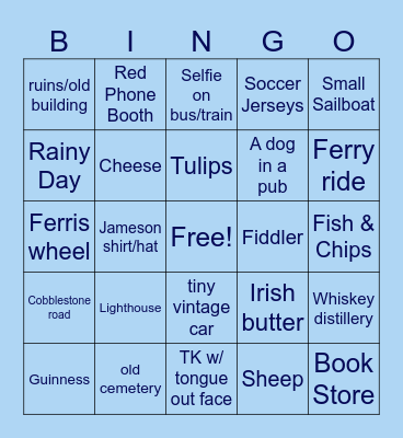 Keul Travel Game Bingo Card
