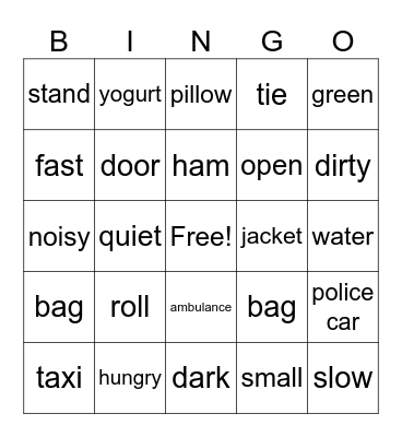 Easy Link Starter 2 Bingo Card