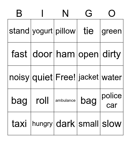 Easy Link Starter 2 Bingo Card