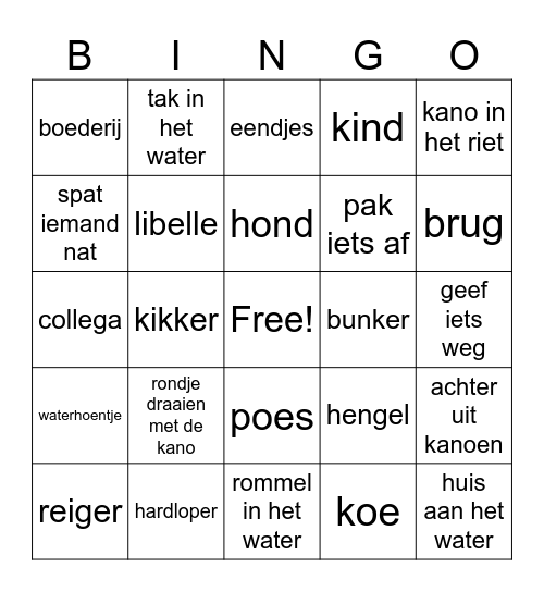 POH Kano Uitjes Bingo Card