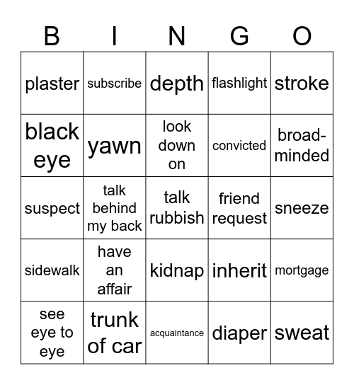 Kuba Revision May 2026 Bingo Card