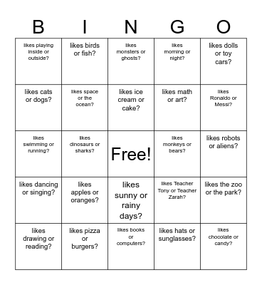 Find someone who... Bingo Card