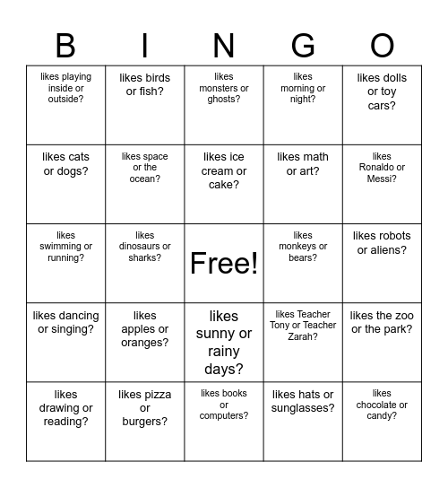 Find someone who... Bingo Card
