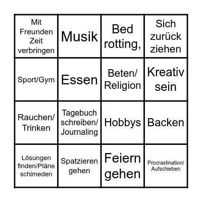 Was tun, wenn es stressig wird? Bingo Card