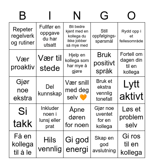 Administrasjon Bingo Card