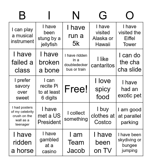 Common Ground Bingo Card