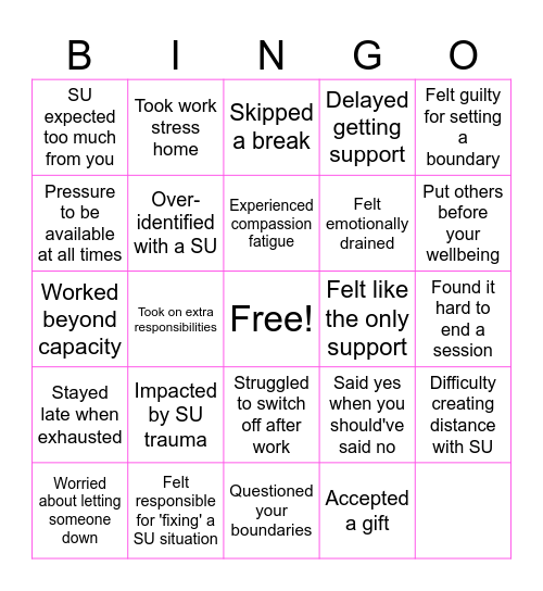 Boundaries Bingo! Bingo Card