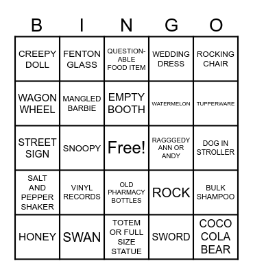 FLEA MARKET BINGO Card