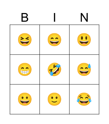 Feelings Bingo Card