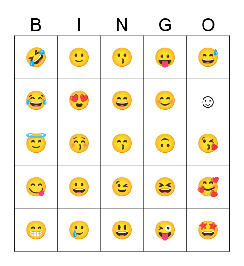 Feelings Bingo Card
