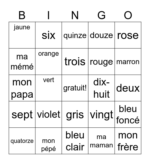 Riley Cain Bingo Card