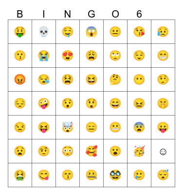Feelings Bingo Card