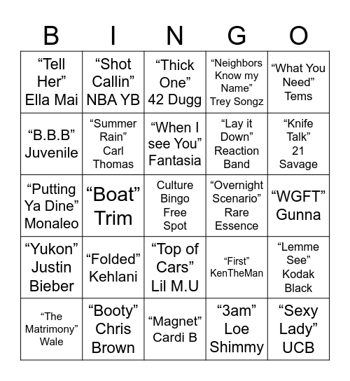 CULTURE BINGO Card