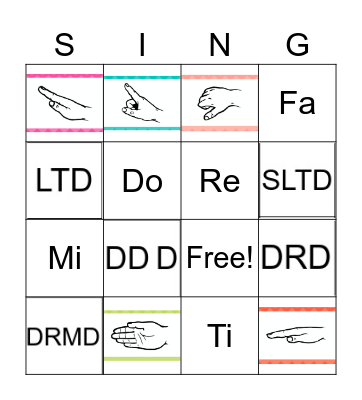 Solfege and Handsigns Bingo Card