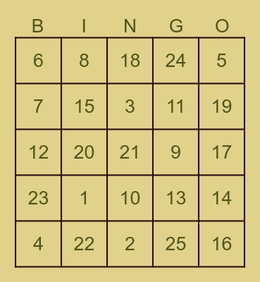 MENTAL HEALTH BINGO Card