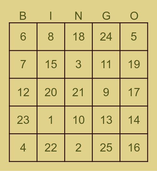 MENTAL HEALTH BINGO Card