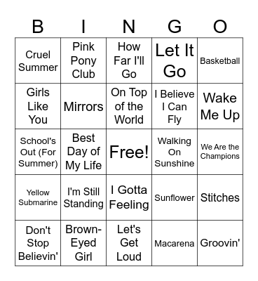 Last Day of School Bingo Card