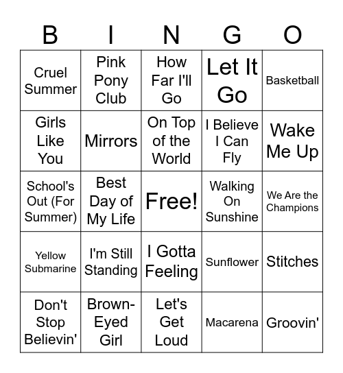 Last Day of School Bingo Card
