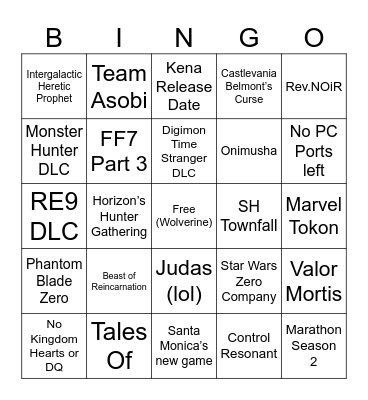 June 2026 State of Play Bingo Card