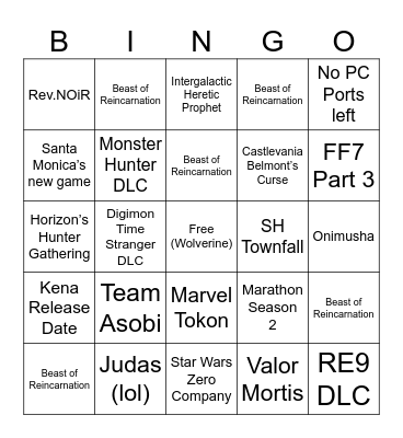 June 2026 State of Play Bingo Card