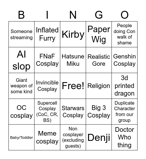 MCM London BINGO 2026 Bingo Card