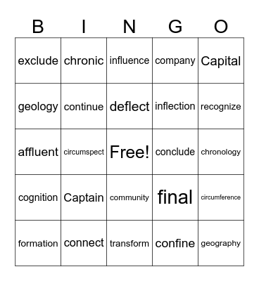 Roots Review #3 Bingo Card
