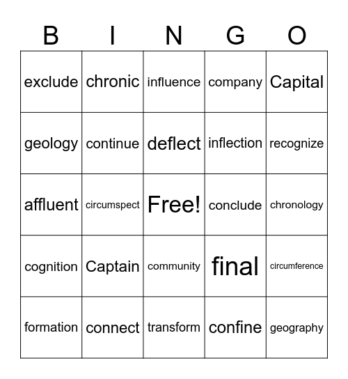 Roots Review #3 Bingo Card