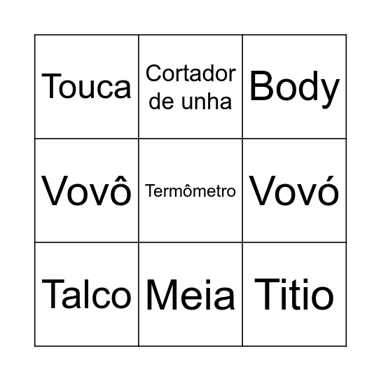 BINGO DO RAFAEL Bingo Card
