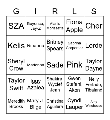 Flamingo Bingo #215 (Ladies) Bingo Card