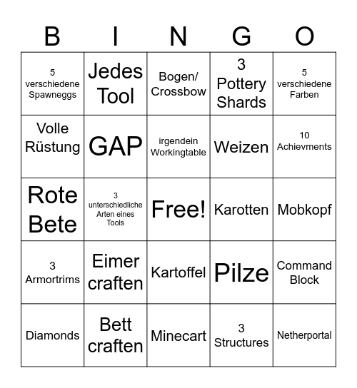 FULL TILES BINGO Card