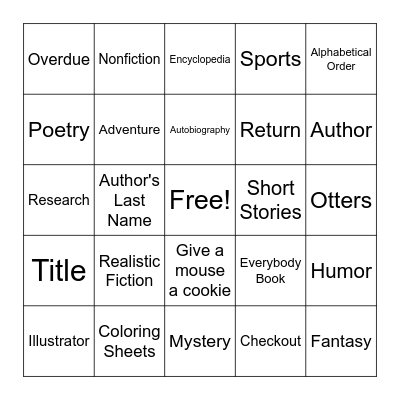 Library Bingo Card