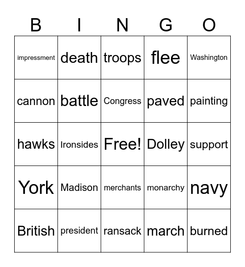 Spelling Bingo Card