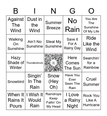 Round Two Bingo Card